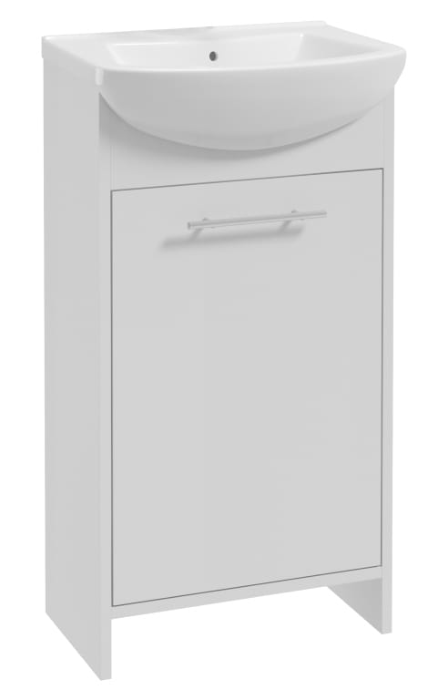 Frigo-kylpyhuonekaappi pesualtaalla, valkoinen, 84x45 cm, vapaasti seisova