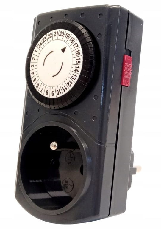 Mekanisk 24-timers timer, Grafit, 48 programmer Mekanisk 24-timers timer, Grafit, 48 programmer