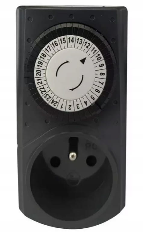 Mekanisk 24-timers timer, Grafit, 48 programmer