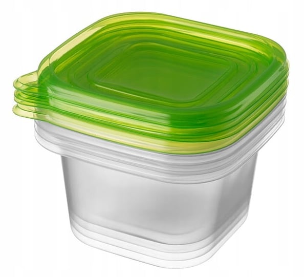 Sæt af 21 plastikbeholdere til opbevaring af mad