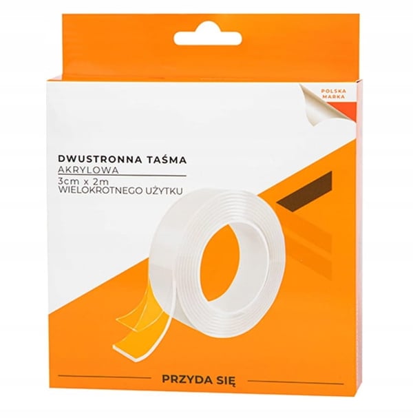 Dobbeltklæbende akryltape 3 cm x 3 m holdbar universal