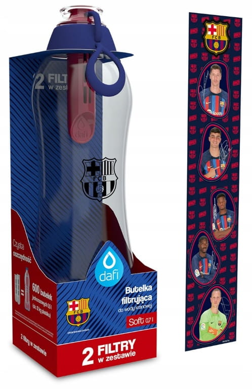Suodatinpullo Dafi SOFT FC Barcelona 0,7 l 2 hiilisuodatinta + tarrat