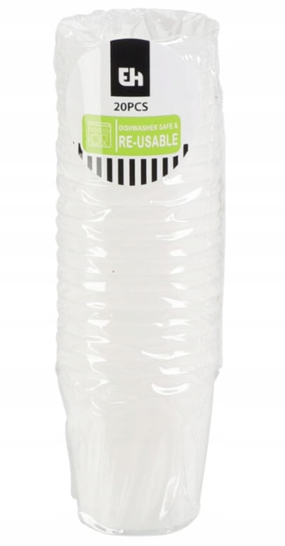 Sæt med 20 shotglas til vodka, 30 ml, plastik, farverige Sæt med 20 shotglas til vodka, 30 ml, plastik, farverige