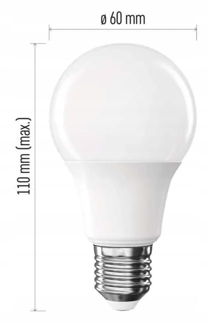 Set med 3 energisparande LED-lampor E27, varmvita, 9,4 W, 806 lm