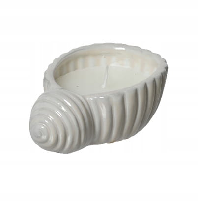 Citronduftlys i porcelænsskal 13,4x5cm dekoreret voks