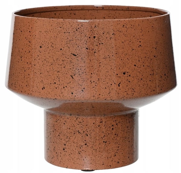Dekorativ metal skjuler 24x20cm brun med sorte prikker