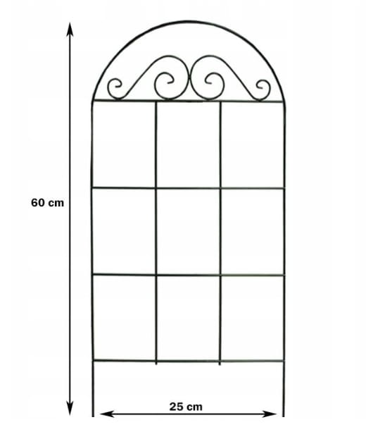Støtte til klatreplanter med dekorativ bue 60x25 cm Grøn stål