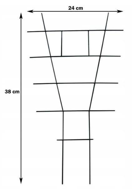 Stigestøtte til potteplanter 38x24cm Grøn ståltråd