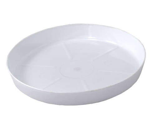 Blomkruka fat Vit 19,7x2,9cm Plast blank