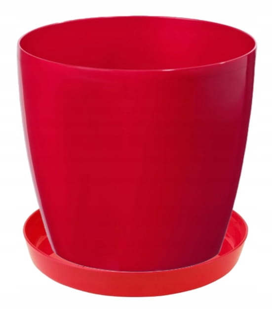 Rød plastik dekorativ pottebund 12,6x1,8cm