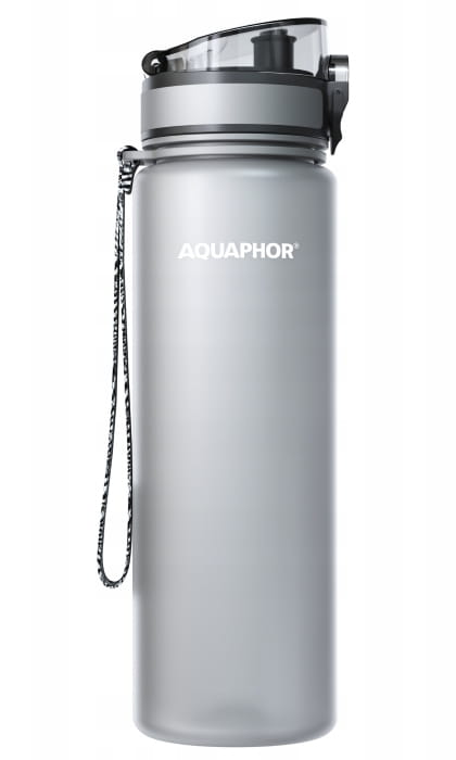 Suodatinpullo AQUAPHOR + 1 suodatinkartuusi vedelle 0,8 l harmaa