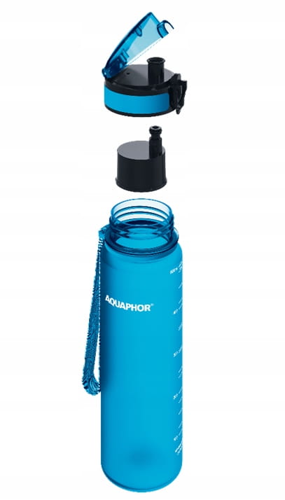AQUAPHOR suodatuspullo + 1 suodatinkarttu vedelle 0,8 L sininen
