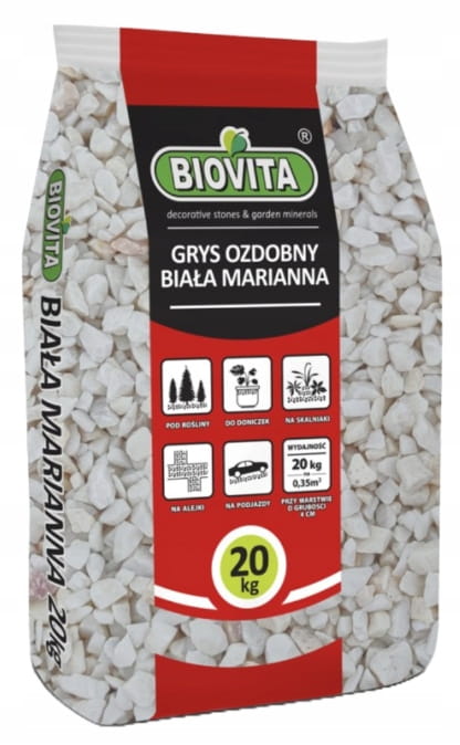 Dekorsten Hvid Mariana 16-32mm Hvid og grå dekorsten 20kg