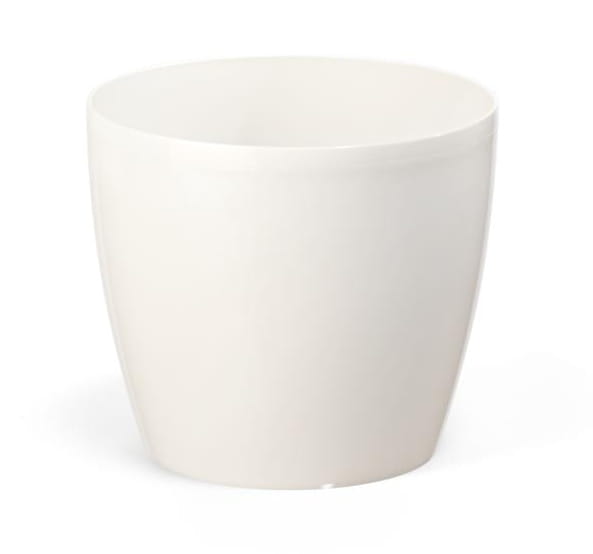 Hvid plastik urtepotte 12x10,4 cm klassisk Magnolia