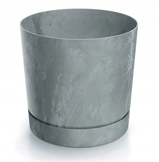 Kasviastia harmaa betoniefekti 12,8x12,8cm muovinen elegantti Tubo