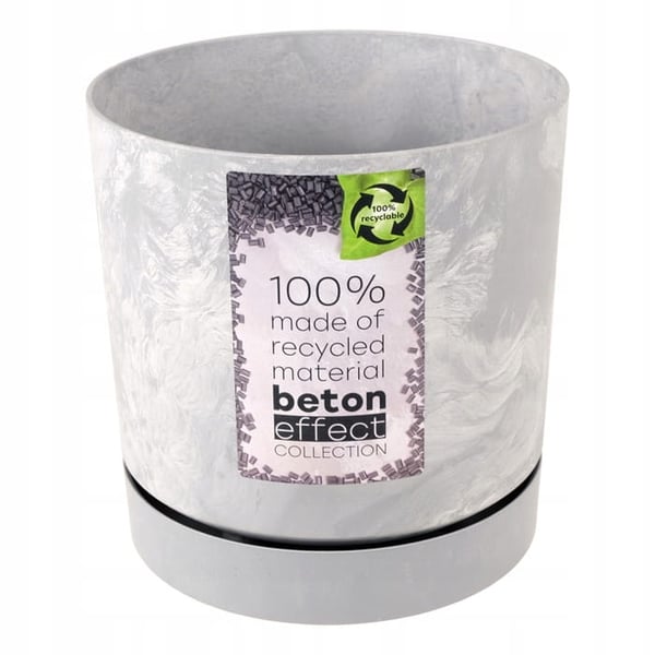 Blomsterpotte grå betoneffekt 12,8x12,8cm plastik elegant Tubo