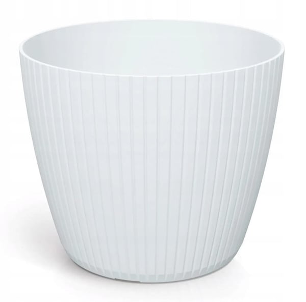 Vit plastblomkruka 13,8x11,5 cm randigt lock för Lamia-blommor