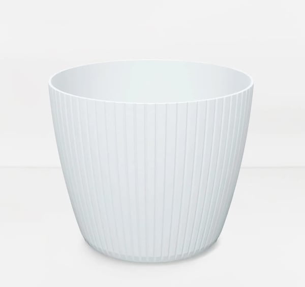 Vit plastblomkruka 13,8x11,5 cm randigt lock för Lamia-blommor