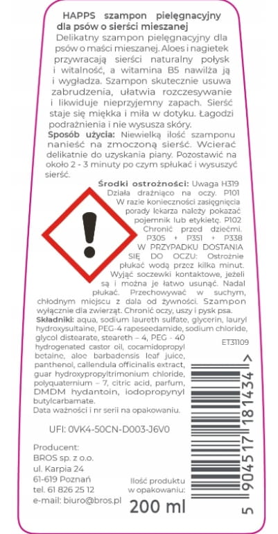 Happs schampo för hundar med blandpäls 200 ml