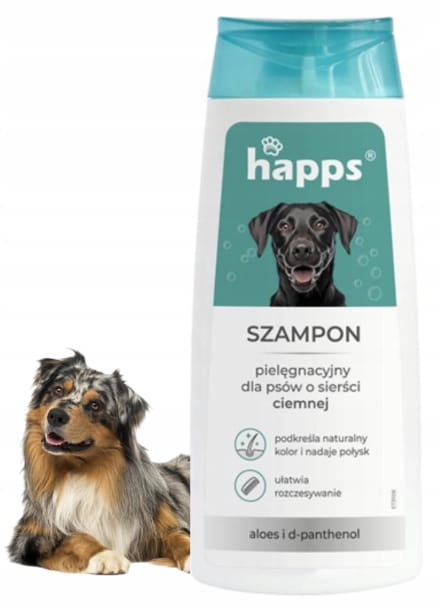 Happs shampoo tummaturkkisille koirille 200ml kiiltoa ja hoitoa varten