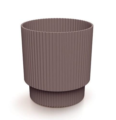 Ruukku tuhkapinkki raidallinen muovinen 15,7x14,6 cm koristeellinen Milly Round