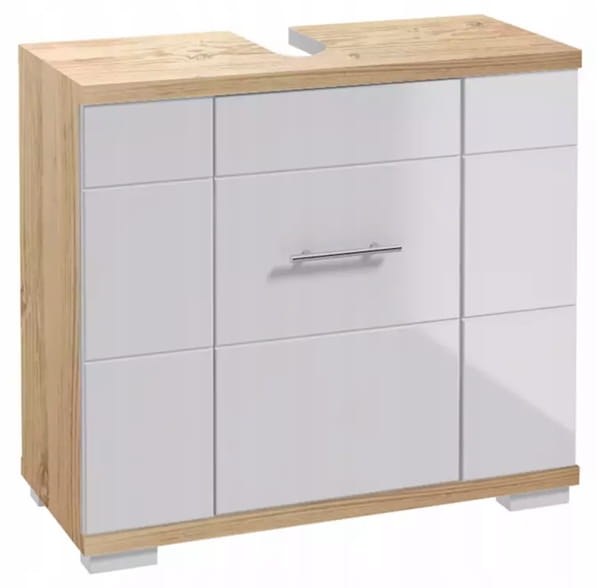 Pesuallaskaappi sifoniaukolla 70x62,5x31,5cm Sonoma Oak White Rita