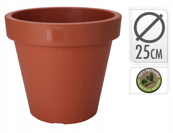 Dekorativ terracotta havepotte 25 x 22 cm rund
