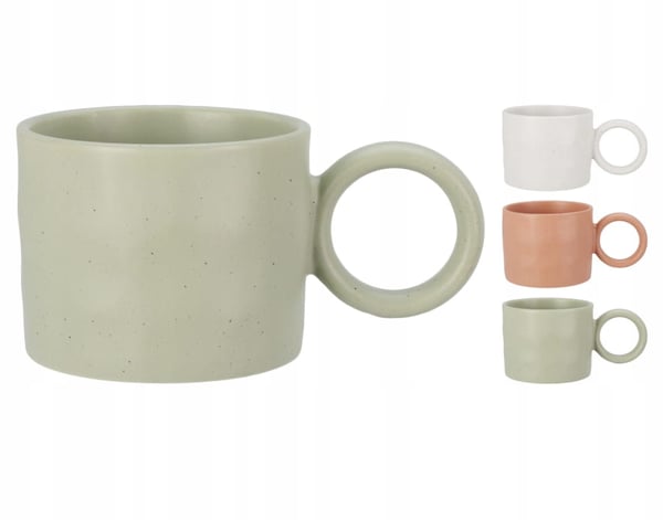 Porcelænskop med hank 370ml dekorativ prikket