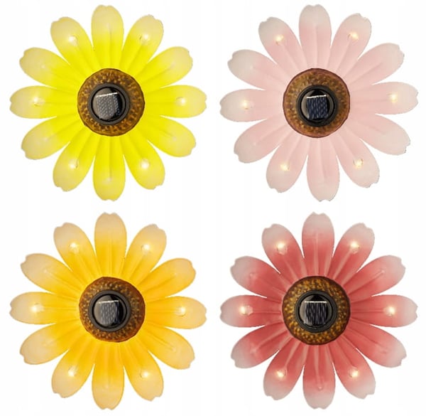 Solcelledrevet LED-blomst 14x4cm dekorativ havelampe