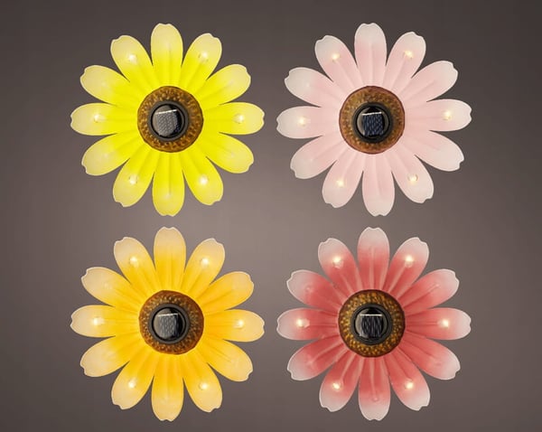 Solcelledrevet LED-blomst 14x4cm dekorativ havelampe