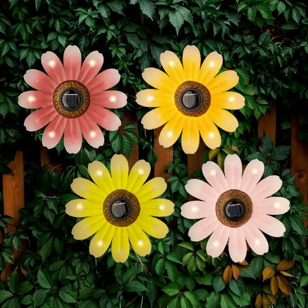 Solcelledrevet LED-blomst 14x4cm dekorativ havelampe