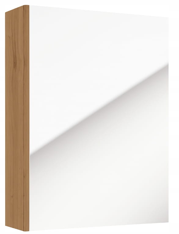 Badrumsskåp med spegel 60x50x15cm, smalt, hängande, hantverksek Salsa