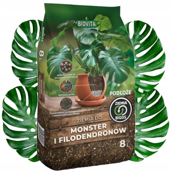 Jord til Monstera og Filodendron Bigos 8L Professionelt underlag
