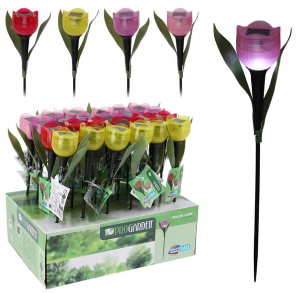 Tulppaani Aurinkolamppu 30 cm Värikäs puutarhakoriste lämpimällä valolla