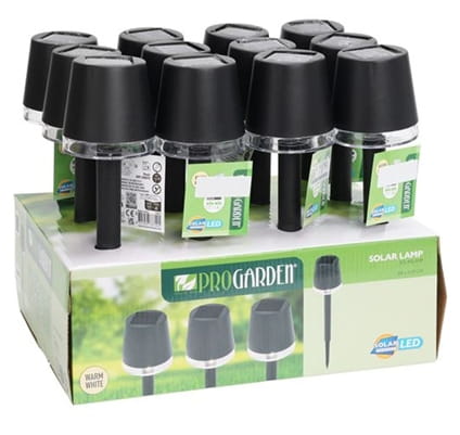 LED solcellelampe sort 8x29cm Elegant, kompakt og energibesparende