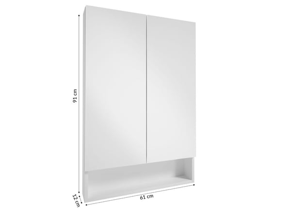Lupo vitt hängande badrumsskåp med spegel 60x90 cm