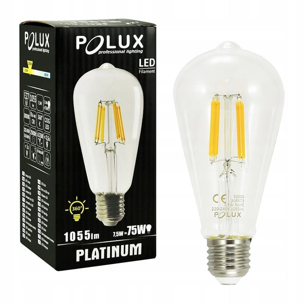 Dekorativ LED-pære ST64 7,5W E27 varm