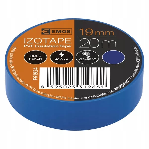 PVC kabelisoleringstape 20m / 19mm blå