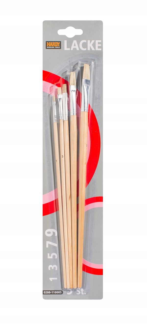 Set med HARDY oljepenslar, 5 st