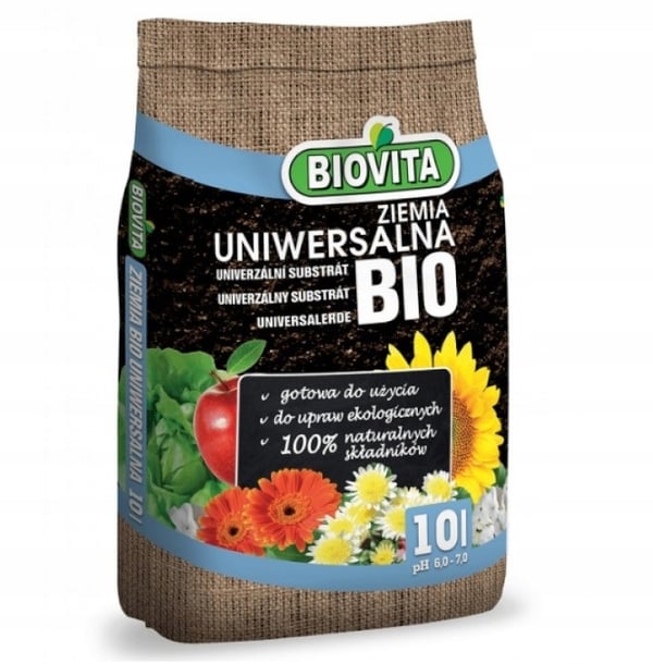 Universaljord för blommor, ekologiska växter, naturlig, 10L