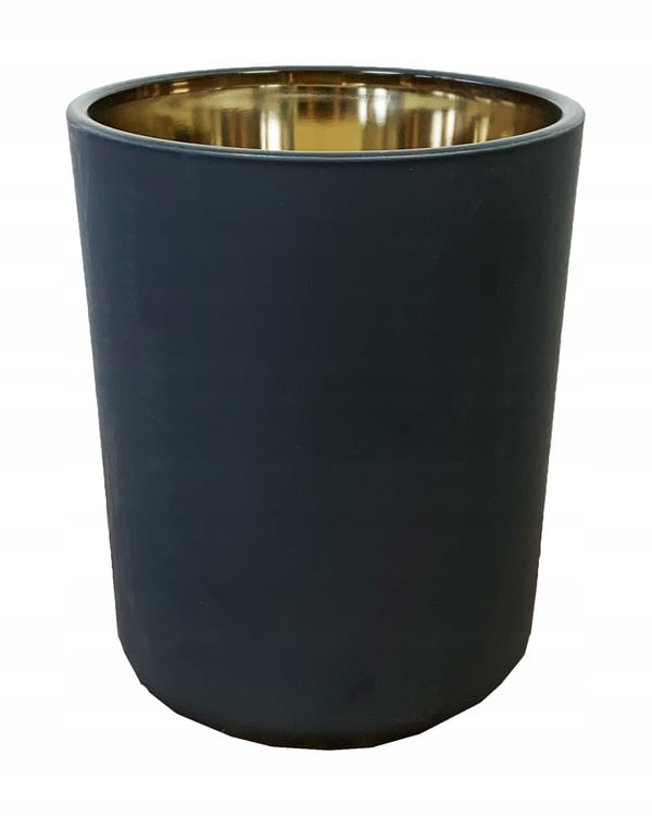 Glamorøs glas fyrfadsstage, blå, 12,5x10