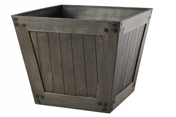 Blomsterpotte træimitation firkantet brun 31 cm Madera