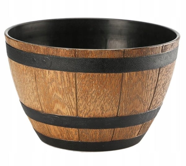 Blomsterpotte træimitation lys brun 40 cm Barrel