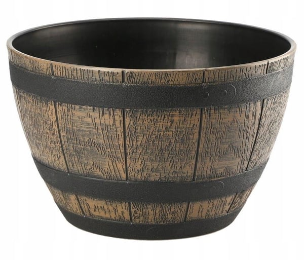 Blomsterpotte træimitation mørkebrun 40 cm Barrel