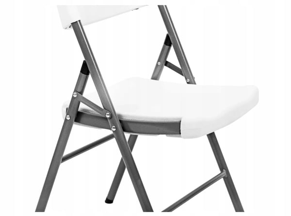 Hopfällbar cateringstol, vit, 45x64x80 cm