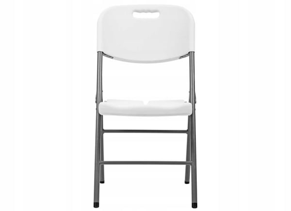 Hopfällbar cateringstol, vit, 45x64x80 cm