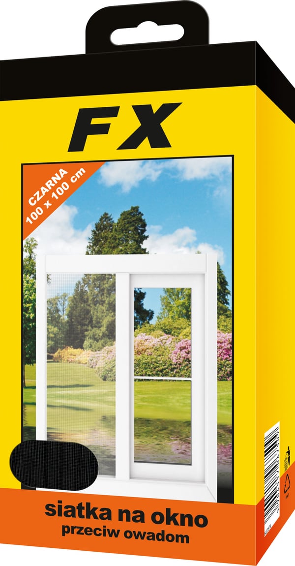 FX insektnet til vinduer 100x100 cm sort