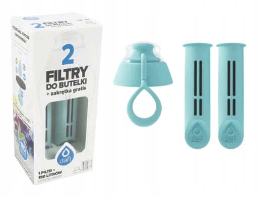 Filterinsats till Dafi-flaska 2 st + multifärg lock