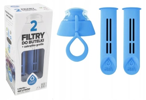 Filterinsats till Dafi-flaska 2 st + multifärg lock