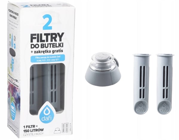 Filterinsats till Dafi-flaska 2 st + multifärg lock